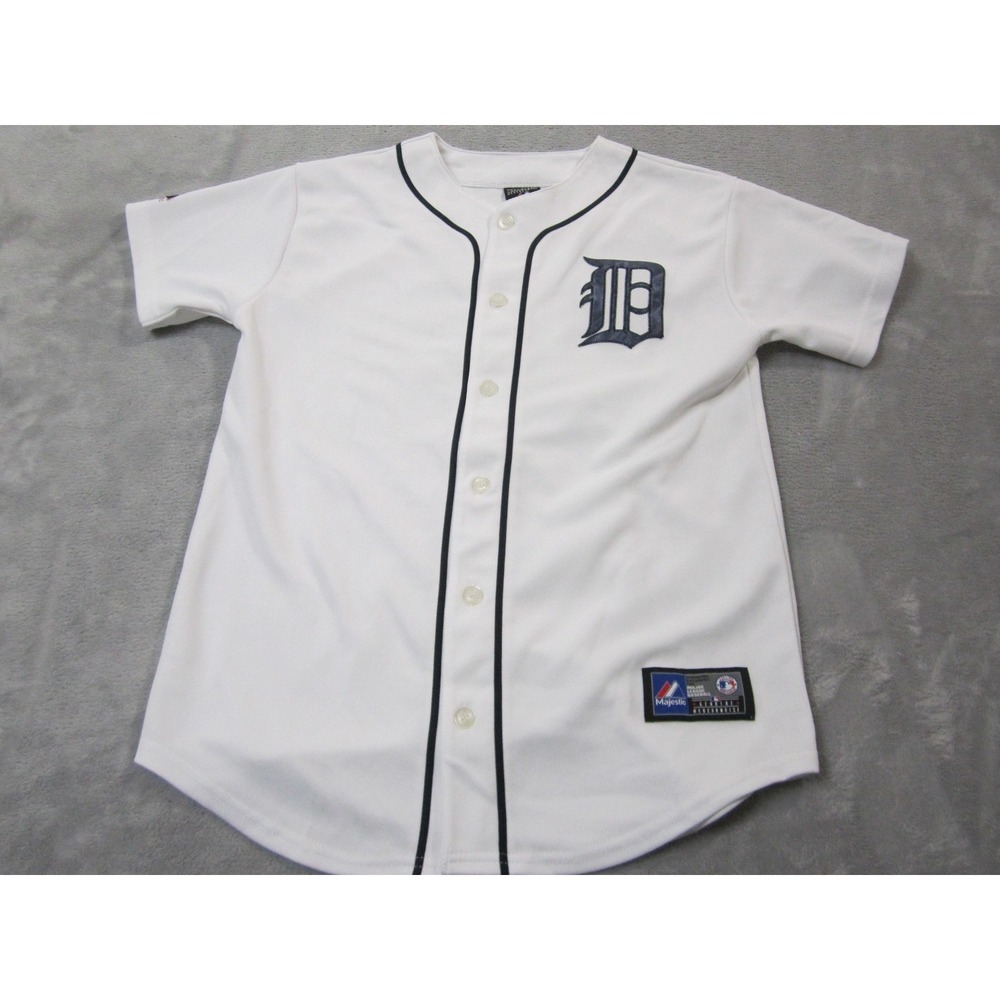 Detroit Tigers Jersey Boys Large Youth White MLB Baseball Cabrera 24 Majestic
